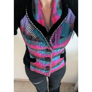 Canvasbacks Lutton & Horsfield XS Velvet Statement Jacket Blazer Vintage 90s